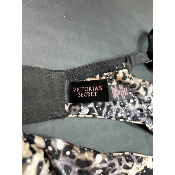 Victorias Secret Leopard Print 38C Lined Perfect Coverage Bra With Lace Trim - Picture 6 of 7